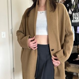 Vince cardigan camel long coat wool tan winter autumn small